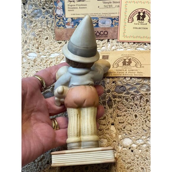 1992 Enesco Simple Simon Once Upon A Fairy Tale Porcelain Figurine Limited Editi - Picture 6 of 10